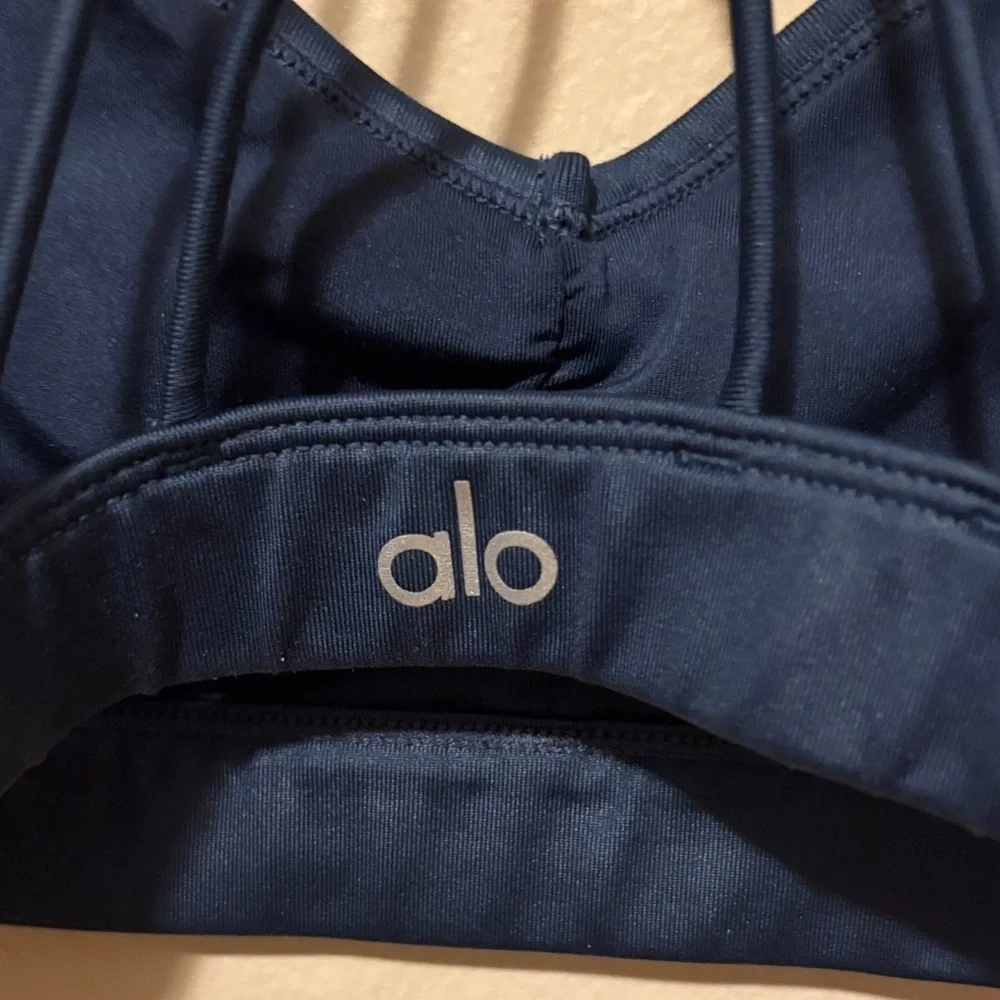 ALO Yoga Navy Strappy Sports Bra